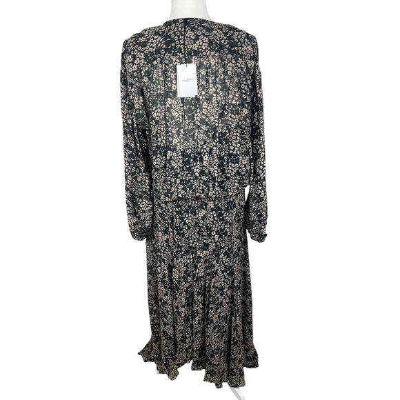 Isabel Marant Étoile Laureli Floral Print Viscose Midi Dress Black Sz 38/6 NEW - Picture 7 of 15